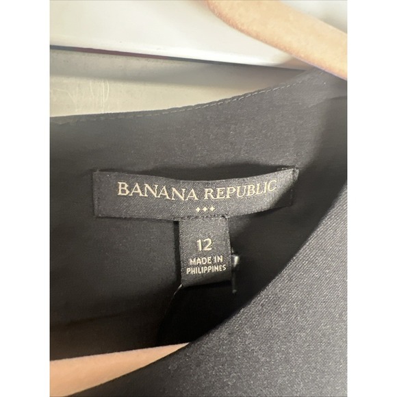 Banana Republic Sculpted Blousant Waist Sleeveless Mini Dress Size 12 Black NWT - Picture 4 of 11